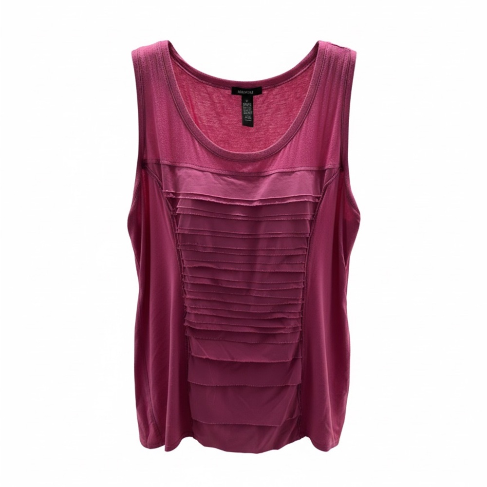 Alfani Magenta Ruffle-Front Sleeveless Tank Top
